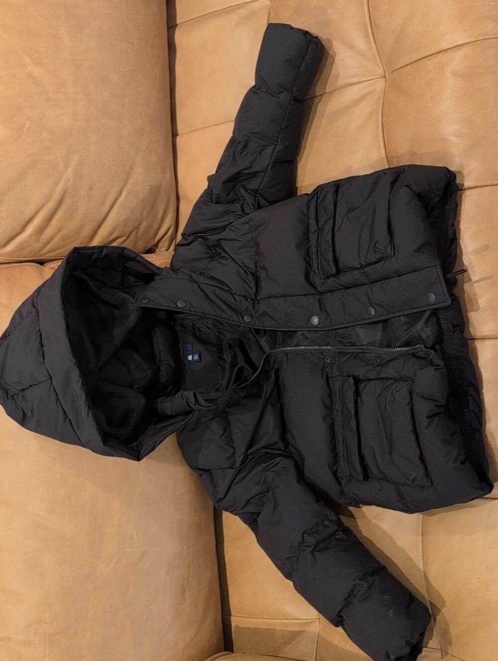 Uniqlo Black Hooded Puffer Coat